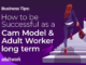 Cover image displays a woman with ginger hair climbing the stairs to show the success as a cam model and adult worker.